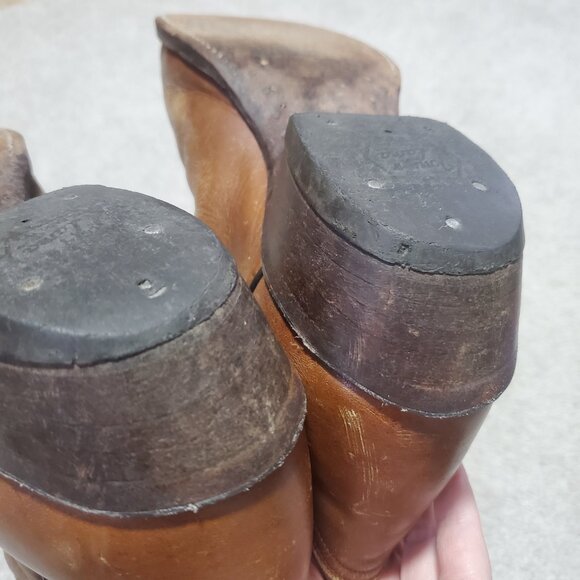 TONY LAMA Vintage Leather Cowboy Boots Rustic Cowgirl Western Women's 9.5D Wide - Picture 13 of 13